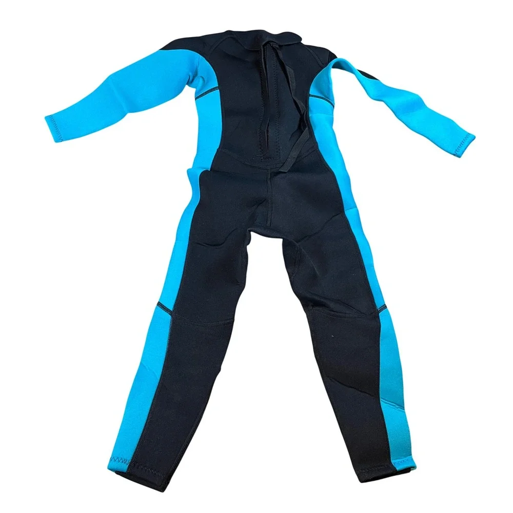Hevto Kids Guardian Wetsuit Size 5 Blue Black 2mm Neoprene Full Body Swim Suit
